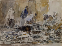 Картина "fish market" художника "буден эжен"