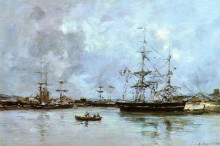 Копия картины "the port of deauville" художника "буден эжен"