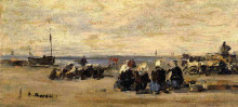 Картина "fishwomen at berck" художника "буден эжен"