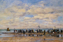 Копия картины "trouville, the beach at low tide" художника "буден эжен"