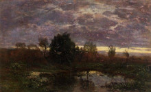 Копия картины "pond at sunset" художника "буден эжен"