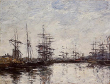 Копия картины "deauville, the harbor" художника "буден эжен"