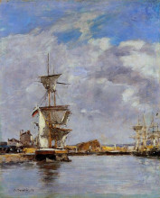 Копия картины "deauville, the harbor" художника "буден эжен"