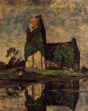 Копия картины "criqueboeuf, the church" художника "буден эжен"