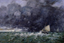 Картина "rough seas" художника "буден эжен"