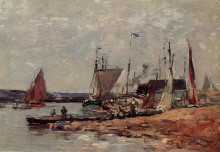 Копия картины "trouville, the port" художника "буден эжен"