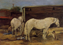 Картина "gypsy horses" художника "буден эжен"