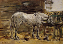 Копия картины "a horse drinking" художника "буден эжен"
