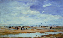 Картина "deauville, the beach, low tide" художника "буден эжен"