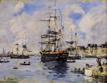 Картина "le havre. avent port." художника "буден эжен"