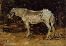 Копия картины "the white horse" художника "буден эжен"
