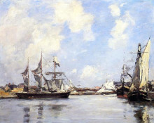 Копия картины "deauville, the port" художника "буден эжен"