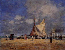 Копия картины "deauville, on the jetty" художника "буден эжен"