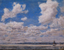 Репродукция картины "seascape with large sky" художника "буден эжен"