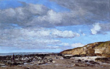 Репродукция картины "trouville, shore and rocks" художника "буден эжен"