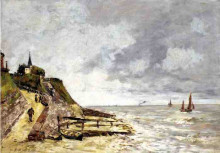 Картина "the seine at caudebec-en-caux" художника "буден эжен"