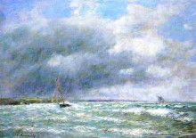 Копия картины "the stranded boat" художника "буден эжен"