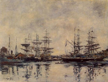 Копия картины "deauville, the harbor" художника "буден эжен"