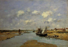 Картина "etaples, la canache, low tide" художника "буден эжен"