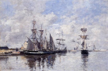 Репродукция картины "the port of deauville" художника "буден эжен"