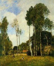 Репродукция картины "oiseme, landscape near chartres" художника "буден эжен"