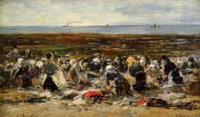 Картина "laundresses on the beach, low tide" художника "буден эжен"