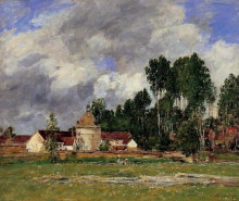 Картина "oiseme, landscape near chartres" художника "буден эжен"