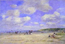 Картина "the beach at tourg ville les sablons" художника "буден эжен"