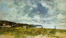 Картина "the shore at tourgeville" художника "буден эжен"