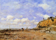 Картина "the shore at villerville" художника "буден эжен"