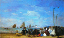 Картина "beach scene, trouville" художника "буден эжен"