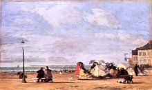 Копия картины "empress eugenie on the beach at trouville" художника "буден эжен"