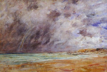 Репродукция картины "le havre. stormy skies over the estuary." художника "буден эжен"