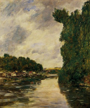 Репродукция картины "river near abbeville" художника "буден эжен"