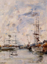 Картина "the deauville basin" художника "буден эжен"
