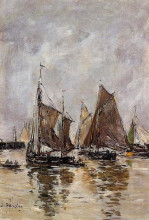 Копия картины "trouville, sardine boats getting underway" художника "буден эжен"