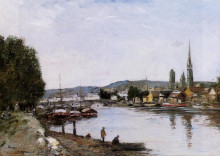 Картина "rouen, view from the queen&#39;s way" художника "буден эжен"