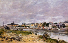 Картина "the port of trouville" художника "буден эжен"