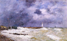 Репродукция картины "le havre. heavy winds off of frascati." художника "буден эжен"