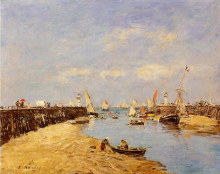 Копия картины "trouville, the jetty and the basin" художника "буден эжен"