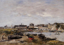 Картина "view of the port, trouville" художника "буден эжен"