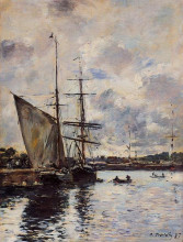 Репродукция картины "deauville, the harbor" художника "буден эжен"