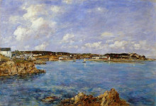 Копия картины "douarnenez, the bay, view of tristan isle" художника "буден эжен"