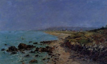 Репродукция картины "douarnenez, the shore and the bay" художника "буден эжен"