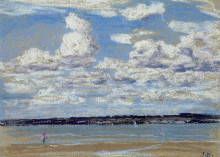 Копия картины "an estuary in brittany" художника "буден эжен"