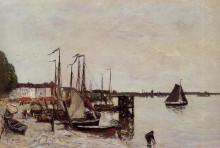 Репродукция картины "antwerp, fishing boats" художника "буден эжен"