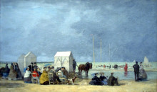 Копия картины "bathing time at deauville" художника "буден эжен"