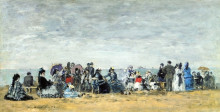 Репродукция картины "beach scene at trouville" художника "буден эжен"