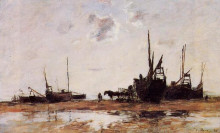 Картина "berck, low tide" художника "буден эжен"