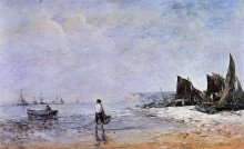 Копия картины "the fisherman, low tide" художника "буден эжен"